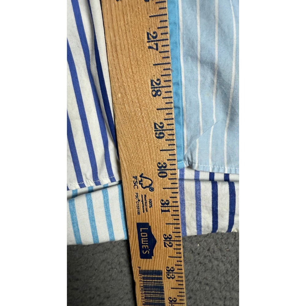 Brooks‎ Brothers Striped Button Down Shirt Preppy Blue Cotton Mens L - Picture 5 of 8